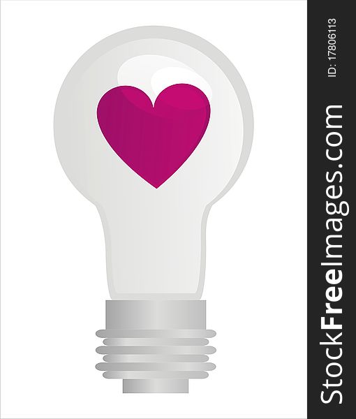 Lamp with pink heart inside