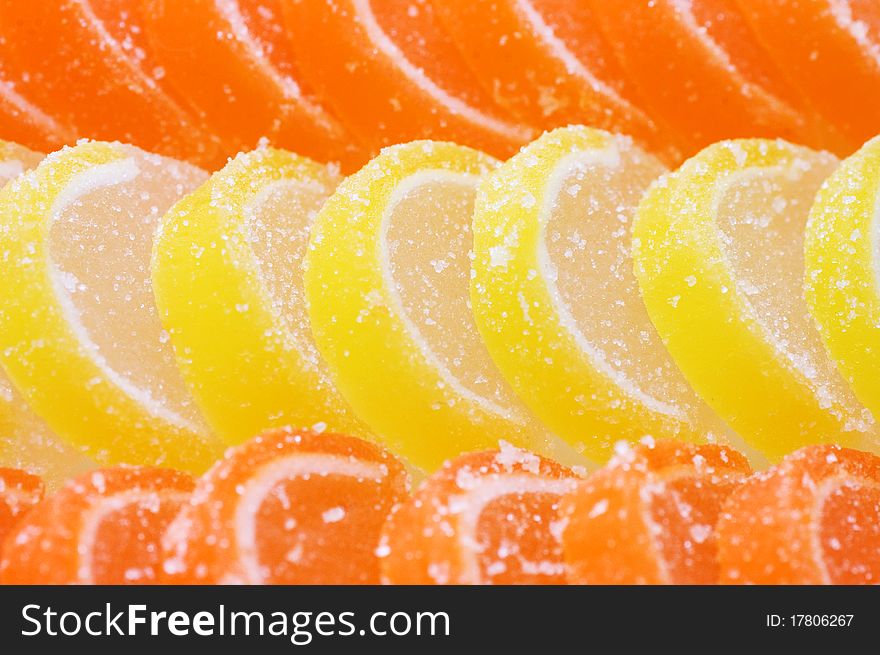Fruit candy as a background close up