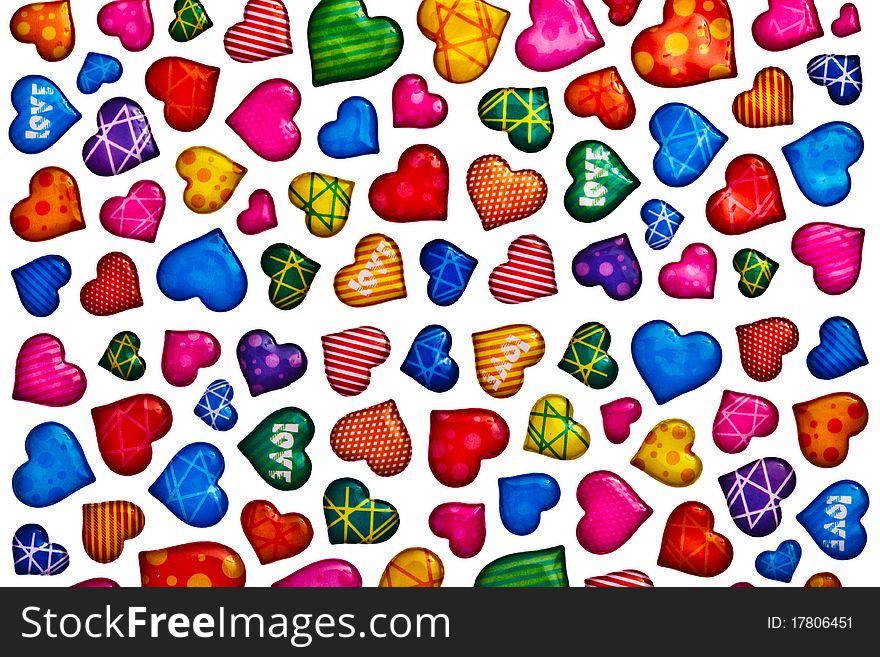 Colorful heart shape isolated on white background