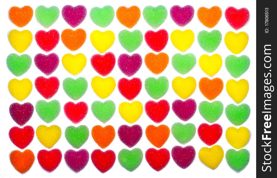 Heart Shape Colorful Jelly Coated With Sugar