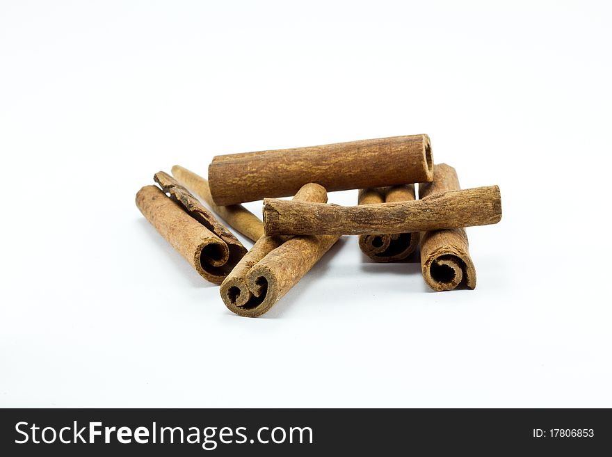 Cinnamon Sticks Isolated on White