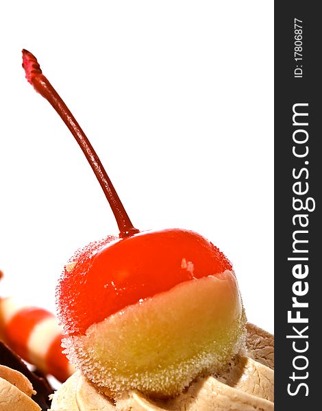 Cherry On Top Of Ice Cream Cake