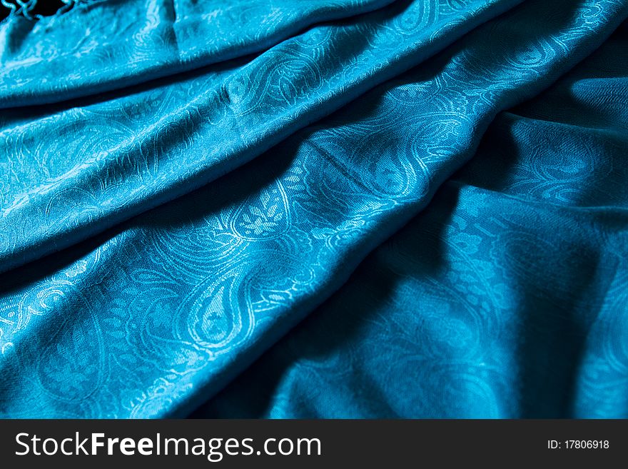 Folds Of Blue Cashmere Cloth