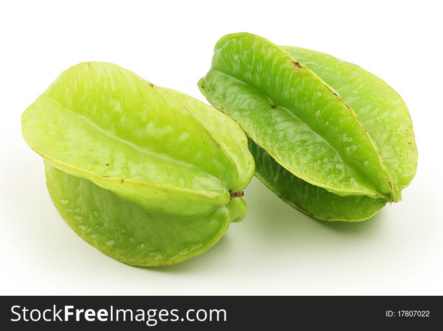 Fresh carambola isolated on white background