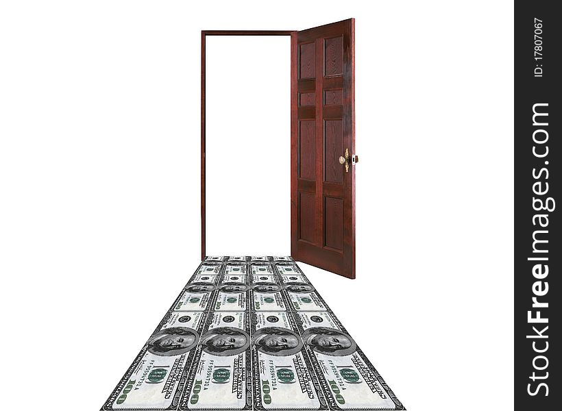 Money leading to the door