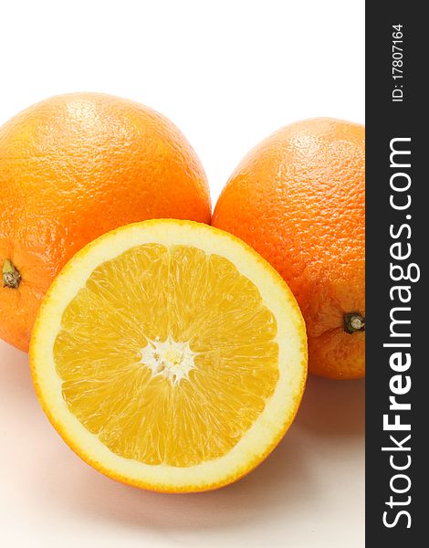 Close up of orange with white background
