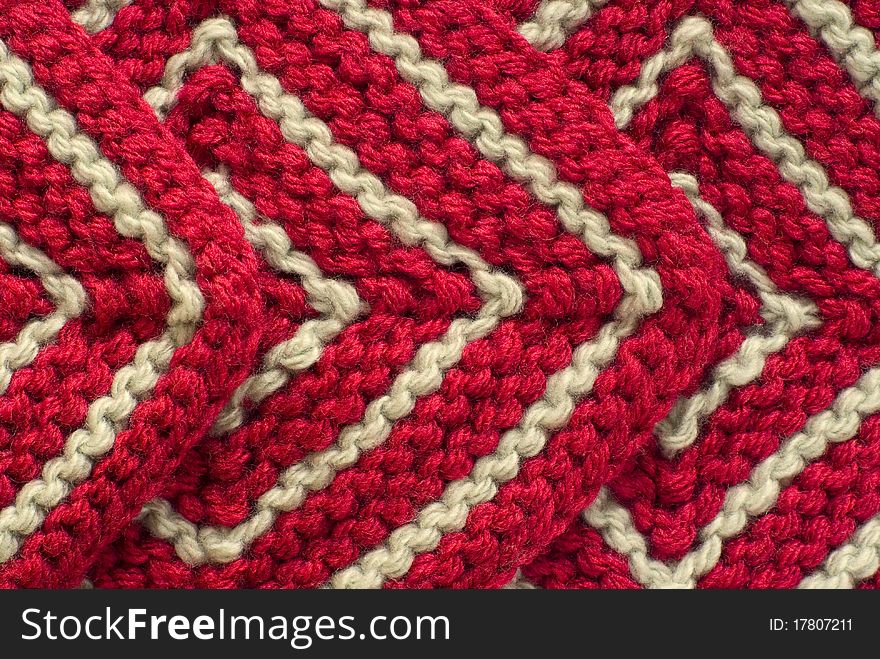 Red Knitted Background