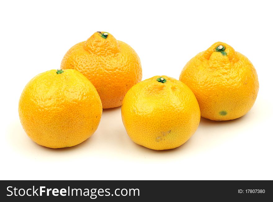 Yellow orange isolated on a white background