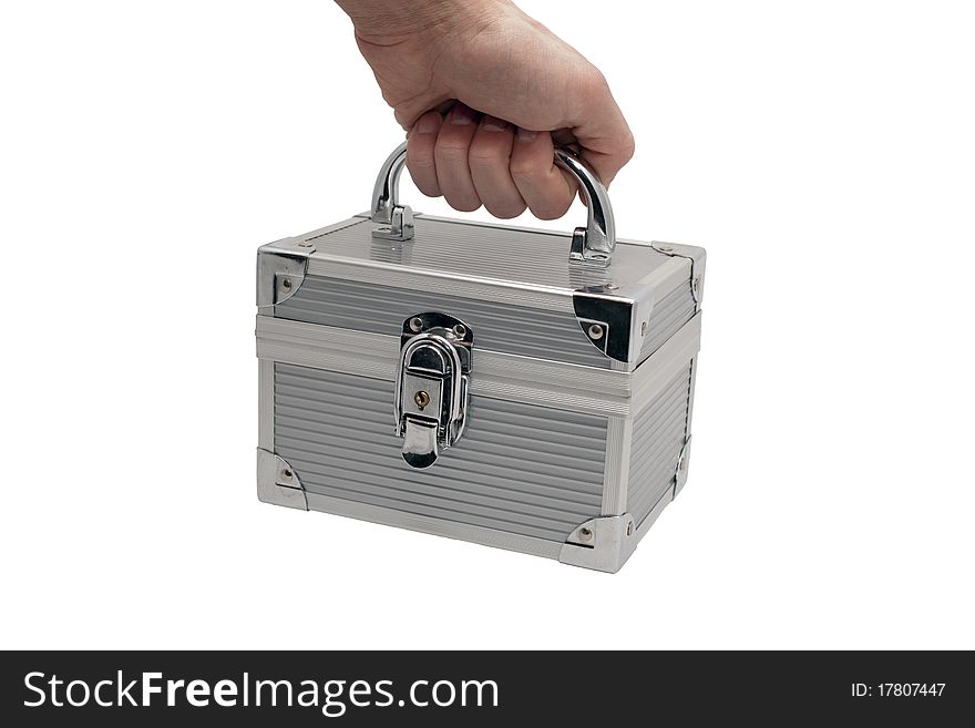 A safe locked metal box for storing your valuables