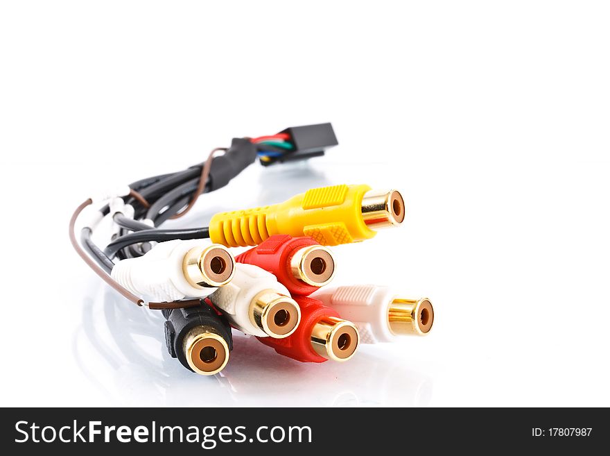 Audio Video Cable isolated on a white background