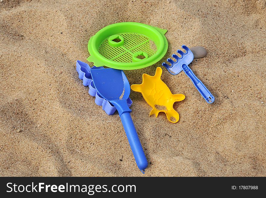 Beach toys in the beach