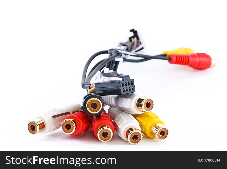 Audio Video Cable isolated on a white background