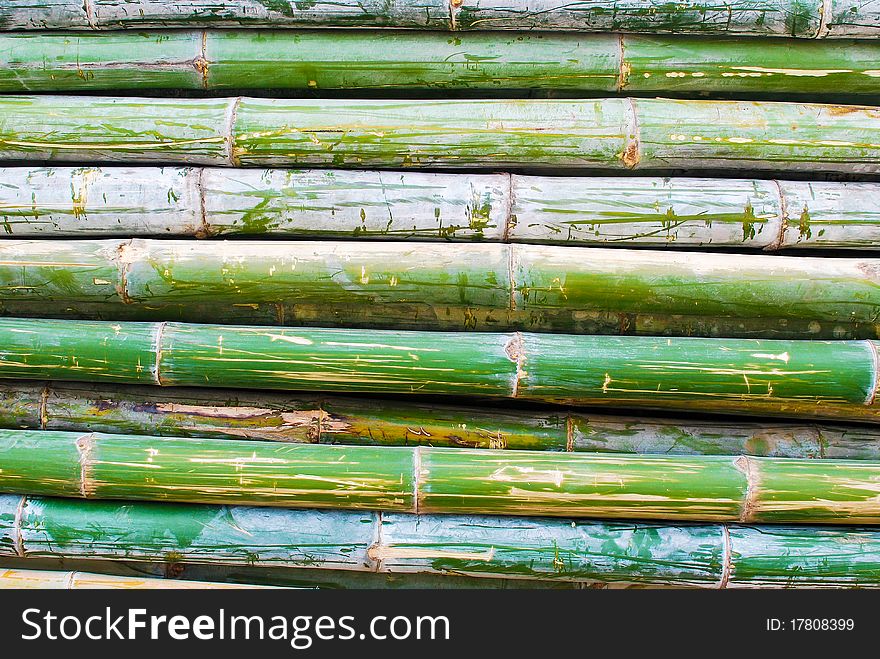 Pile Of Bamboo Closeup