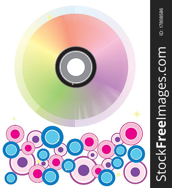 Vector drive and colored circles on a white background. Vector drive and colored circles on a white background.