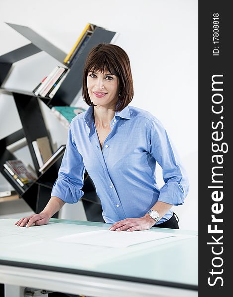 Successful Female Architect or Enginneer in Her Studio