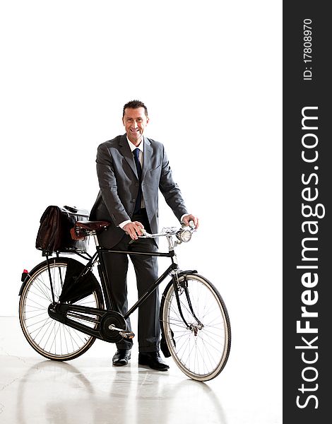 Businessman With Old-Fashioned Bicycle