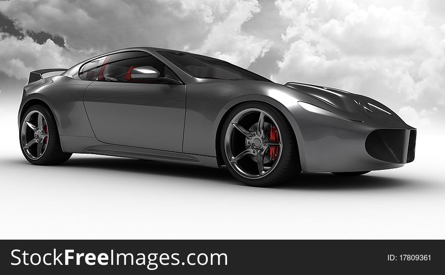 Hi resolution render of a very luxury car prototype. Hi resolution render of a very luxury car prototype