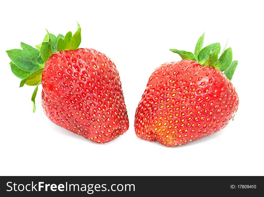 Fresh red strawberry isolated on white