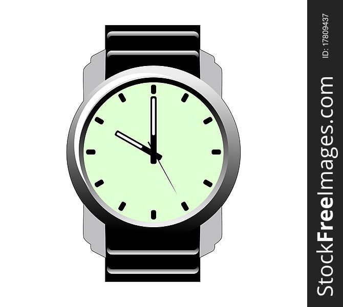 Colored vector illustration of wristwatch