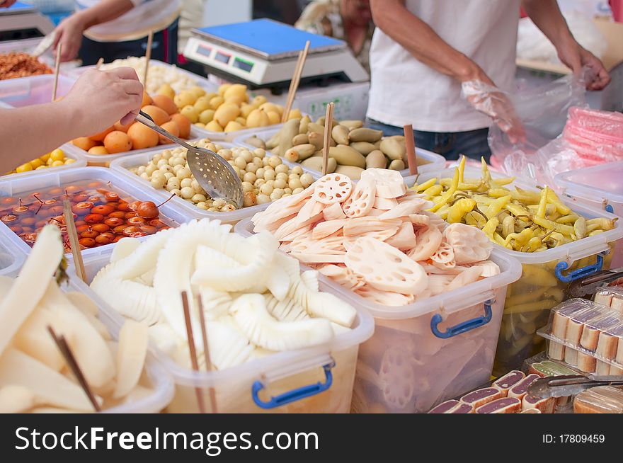 Chinese food , fruit vegetables businessman