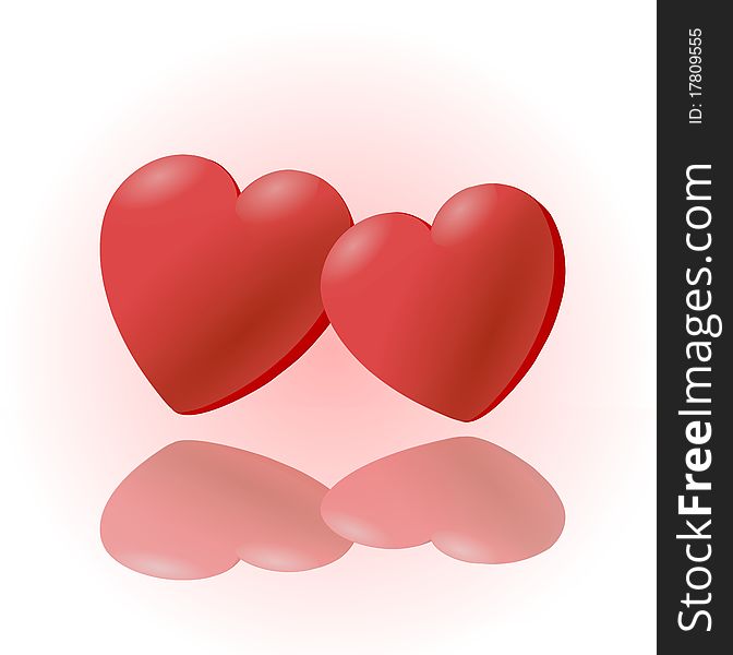 2 Red Heart  Clipart