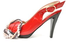Woman Red Shoe Royalty Free Stock Photography