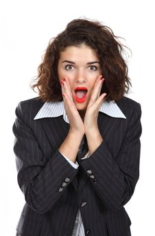 Business Woman Screaming Stock Photography