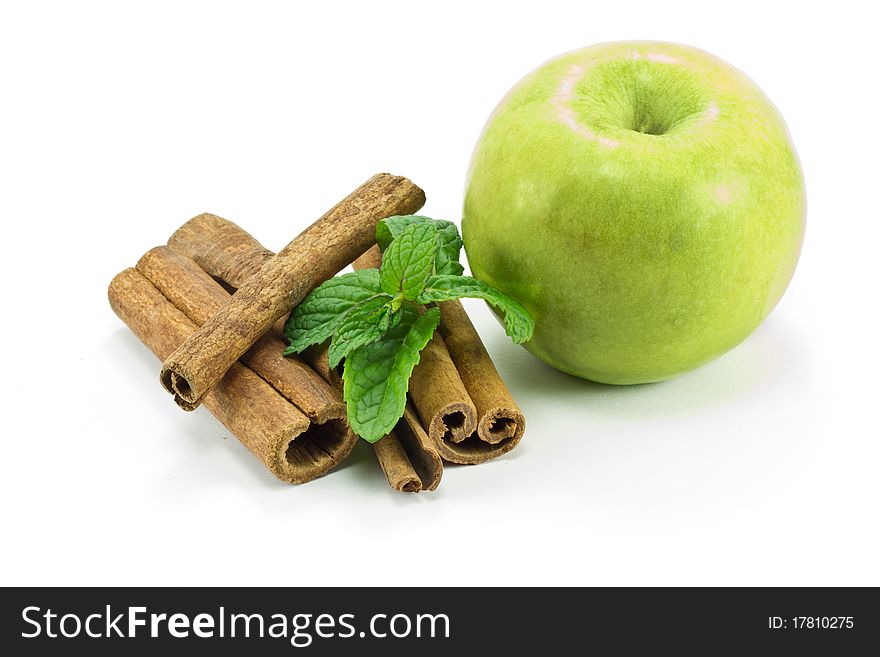 Cinnamon Sticks with green apple