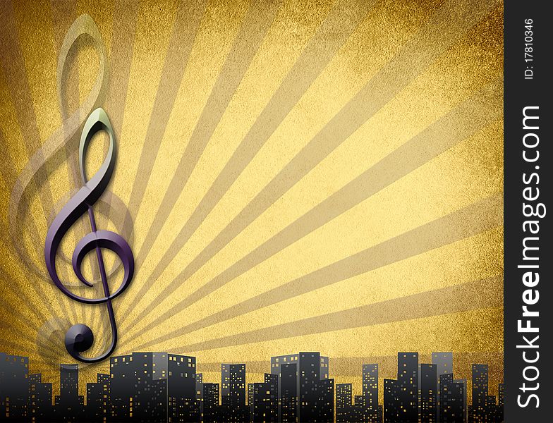 Musical key abstract background in retro. Musical key abstract background in retro