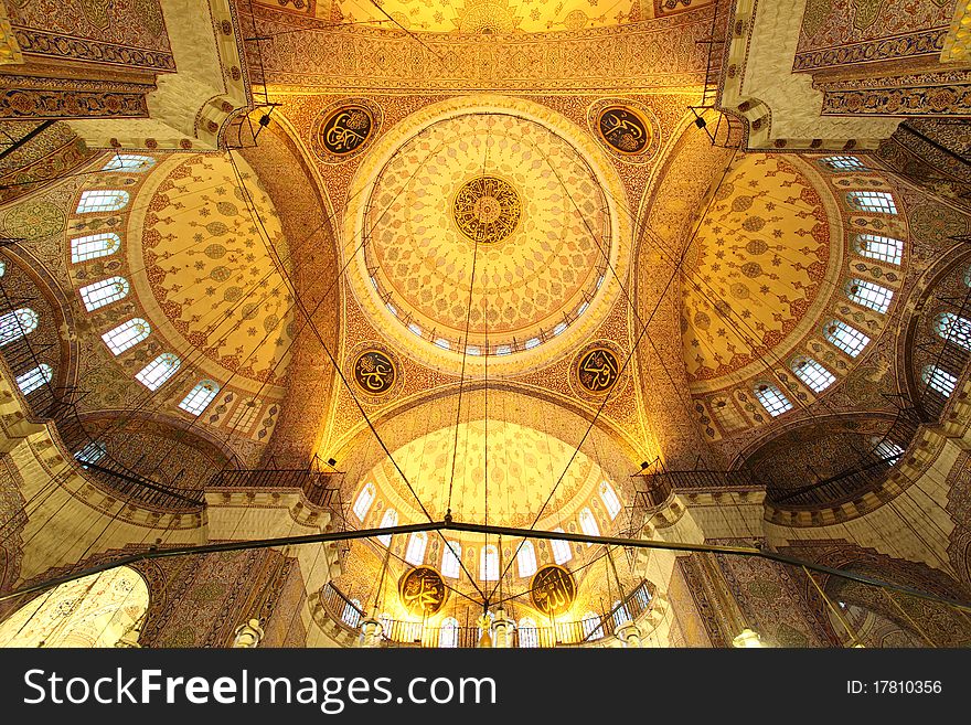 Golden mosque - interior ( Yeni Camii ) - Istanbul