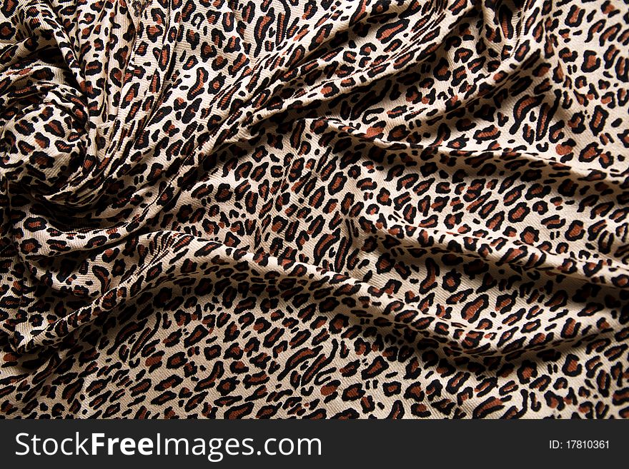 Close-up Of A Folds Of Stylish Leopard Scarf.
