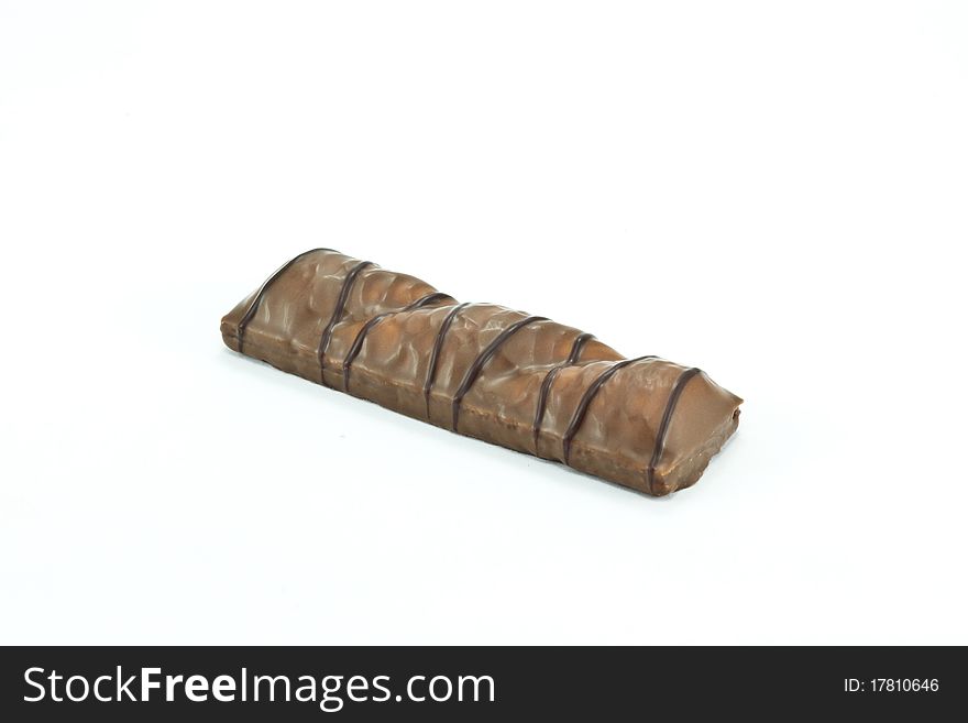 Chocolate bar on white background