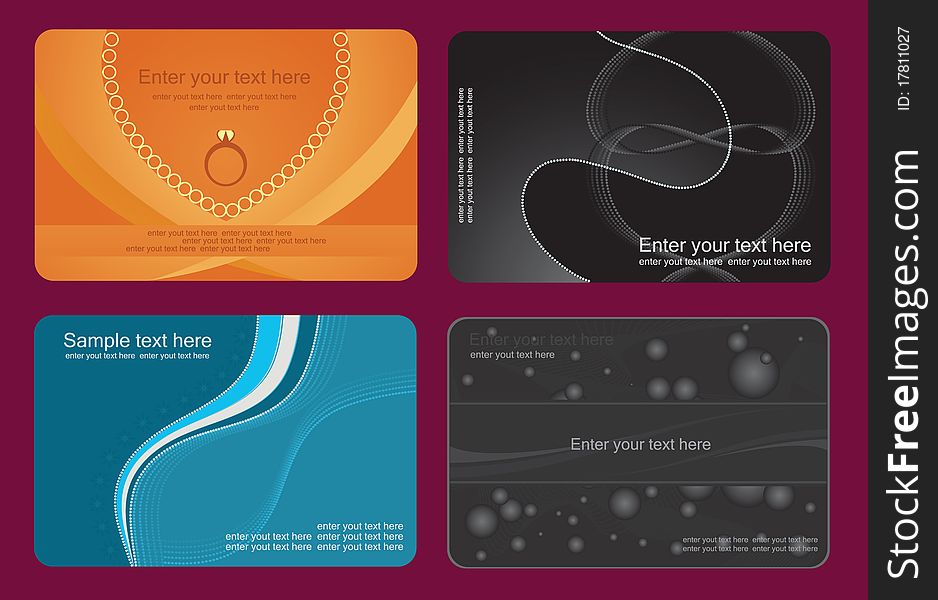 Set of colorful card for your company