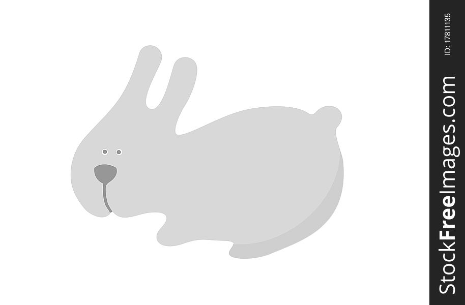 Vector illustration: silhouette of running rabbit