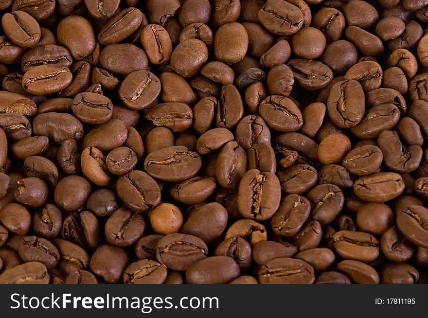 Coffee grains as a background