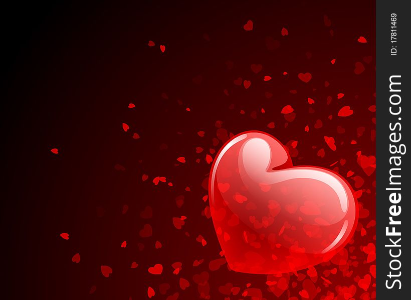 Transparent red heart Valentine's day background