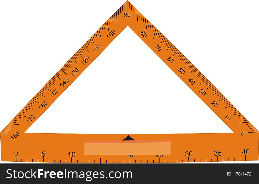 A triangular ruler. Measurement of distances