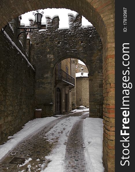 Entrance of an old fortified town. Entrance of an old fortified town