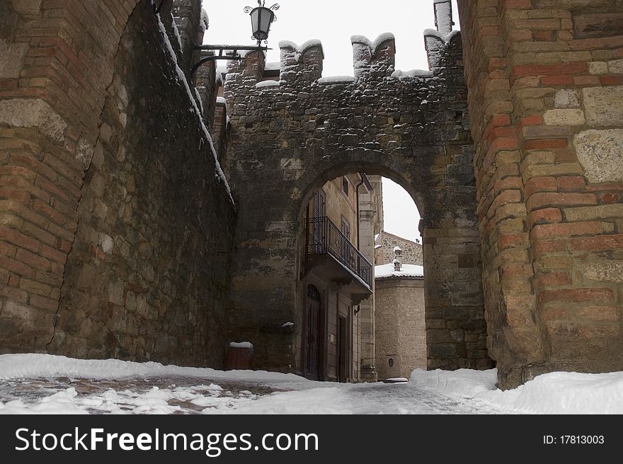 Entrance of an old fortified town. Entrance of an old fortified town