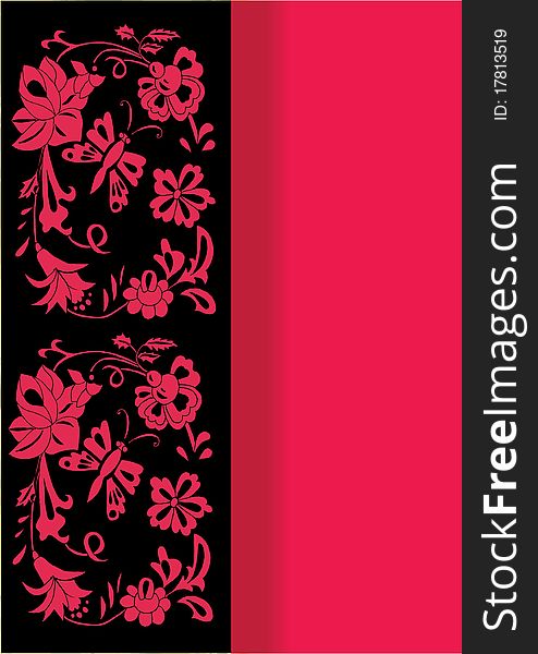 Abstract of Red Flower Invitation Card.