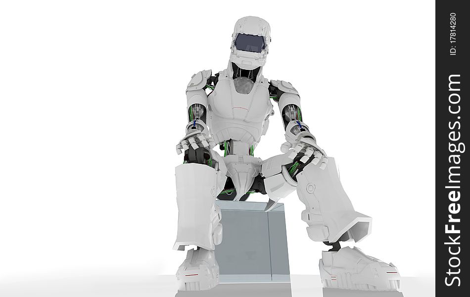 The figure of the robot on a white background