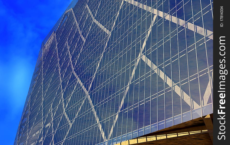 Modern building on a background sky