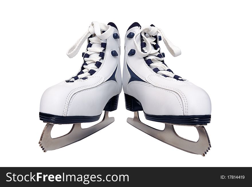 A pair of women's skates isolated over white background