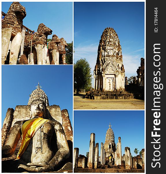 Collection Of Ancient Buddha Temple In Thailand