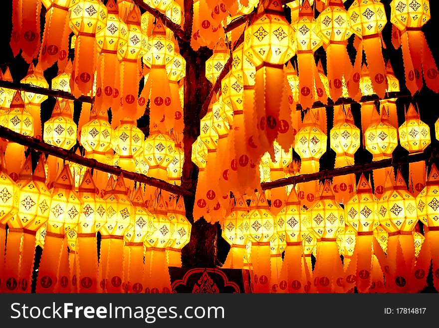 Thai style decoration lamp in the celebration ceremony