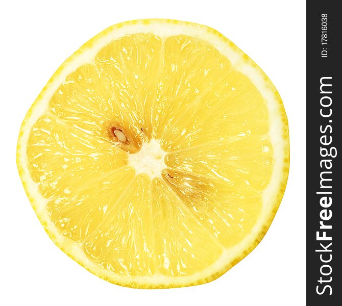 Fresh yellow lemon isolated over white + clipping path