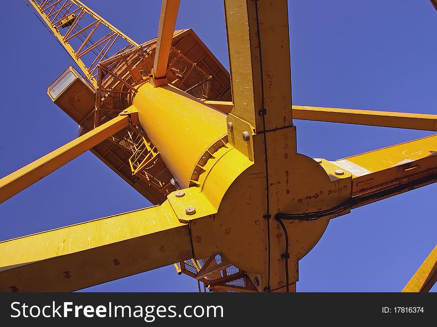 Heavy Industrial Crane used in docks to load and unload cargo ships