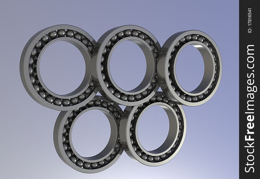 Five bearings in a row