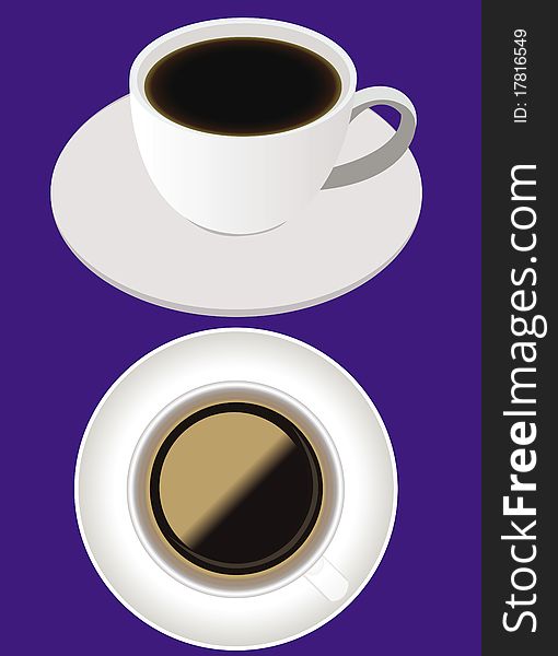 This image represents a coffee cup viewed from two different angles. This image represents a coffee cup viewed from two different angles