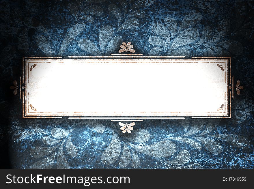 Rectangular frame with curls on grunge background. Rectangular frame with curls on grunge background.